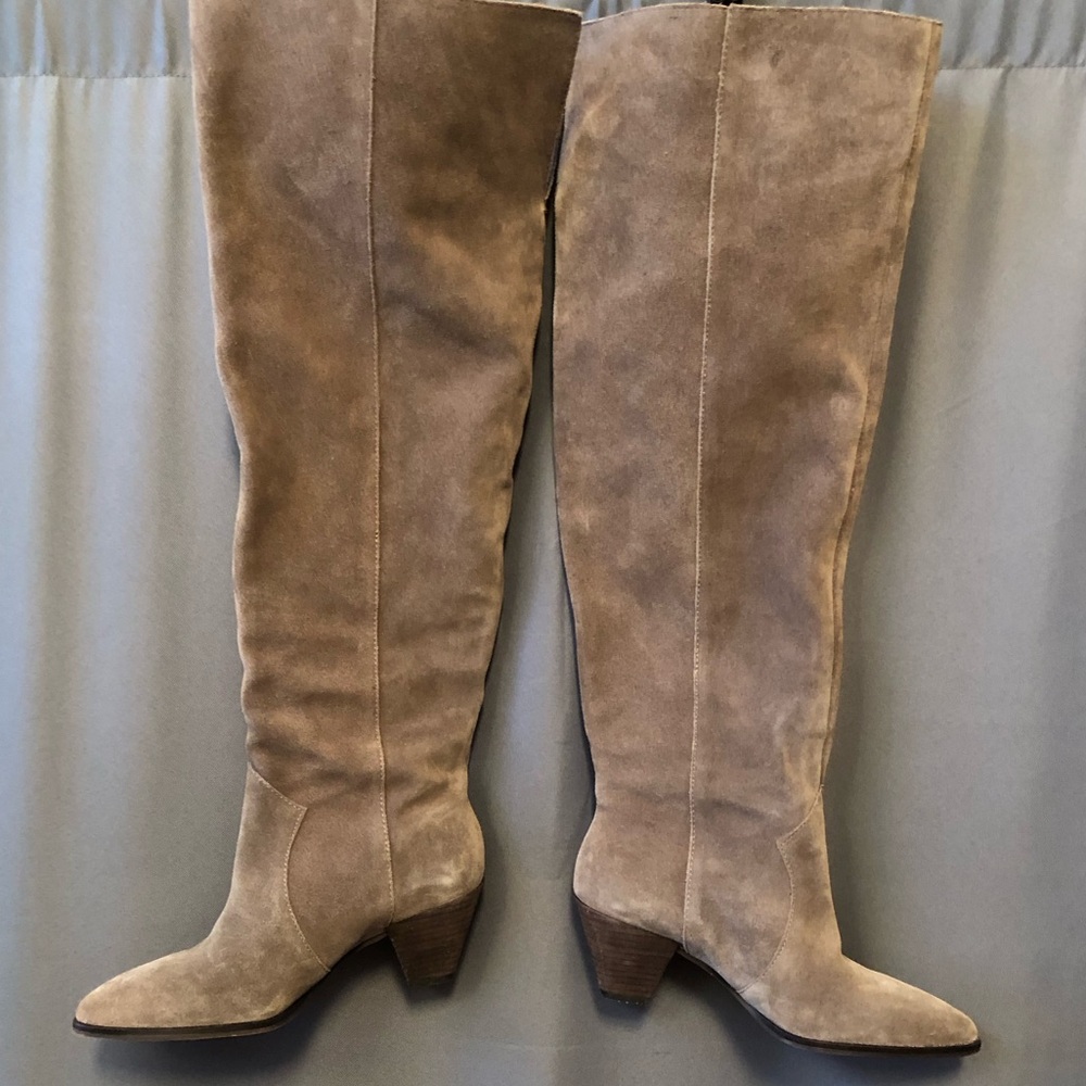 Vince Camuto Genuine Suede Over The Knee Boots,sz 5.5M,2,25”heel,new,beige/taupe - Picture 2 of 9